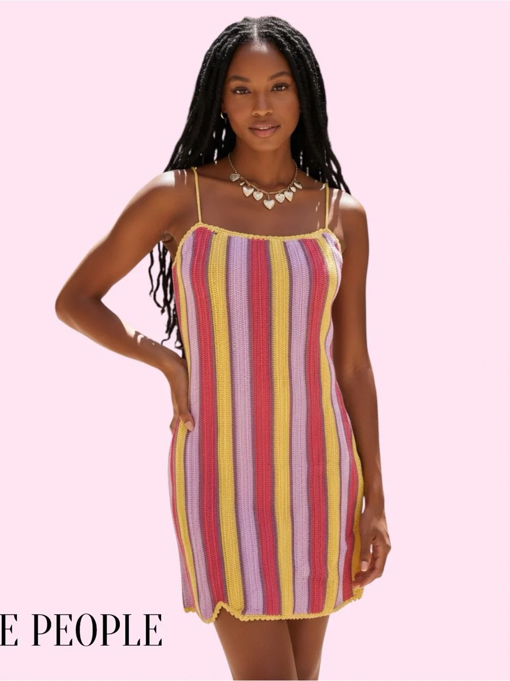 FREE PEOPLE Bali Crochet Popsicle Mini Dress (M) NWT